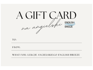 Gift card na lekcje ENGLISH BREEZE 1 miesiąc